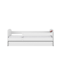 Lit enfant voiture de course blanc avec tiroir et matelas 70x140cm - 