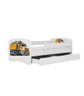 Lit enfant camion blanc avec tiroir et matelas 70x140cm - 