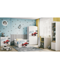 Lit enfant circuit formule 1 blanche avec tiroir avec matelas 70x140cm - 