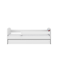 Lit enfant circuit formule 1 blanche avec tiroir avec matelas 70x140cm - 