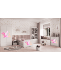 Lit enfant fée blanche avec ailes avec tiroir avec matelas 80x180cm - 