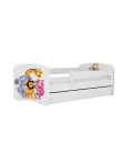 Lit enfant zoo blanc avec tiroir avec matelas 80x180cm - 