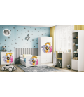 Lit enfant zoo blanc avec tiroir avec matelas 80x180cm - 