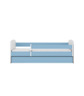 Lit enfant bleu sans motif avec tiroir avec matelas 70x140cm - 