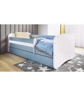 Lit enfant bleu sans motif avec tiroir 70x140cm - 