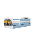 Lit enfant camion bleu avec tiroir avec matelas 70x140cm - 