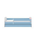 Lit enfant nounours bleu papillons avec tiroir avec matelas 70x140cm - 