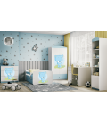 Lit enfant bleu teddybear bleu avec tiroir avec matelas 70x140cm - 