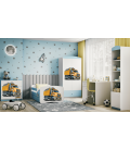 Lit enfant camion bleu avec tiroir avec matelas 80x180cm - 