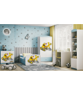 Lit enfant tractopelle chantier bleue avec tiroir avec matelas 80x180cm - 