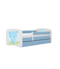 Lit enfant bleu teddybear bleu avec tiroir avec matelas 80x180cm - 