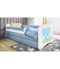 Lit enfant bleu teddybear bleu avec tiroir avec matelas 80x180cm - 