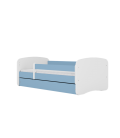 Lit enfant bébé éléphant bleu avec tiroir avec matelas 80x180cm - 
