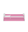 Lit enfant rose sans motif avec tiroir avec matelas 70x140cm - 