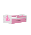Lit enfant rose princesse à cheval avec tiroir avec matelas 70x140cm - 