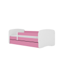 Lit enfant bébé éléphant rose avec tiroir avec matelas 70x140cm - 
