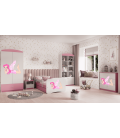 Lit enfant fée rose avec ailes avec tiroir avec matelas 70x140cm - 