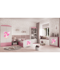 Lit enfant fée rose avec papillons avec tiroir 80x180cm - 