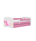 Lit enfant fée rose avec ailes avec tiroir 80x180cm - 