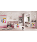 Lit enfant rose zoo avec tiroir 80x180cm - 