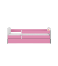 Lit enfant nounours rose papillons avec tiroir avec matelas 80x180cm - 