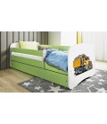 Lit enfant camion vert avec tiroir 70x140cm - 