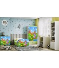 Lit enfant safari savane vert avec tiroir 70x140cm - 