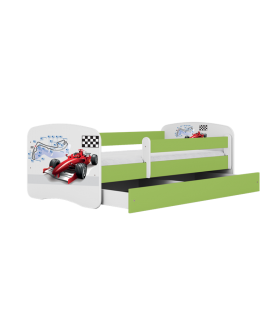 Lit enfant circuit formule 1 vert avec tiroir 80x180cm