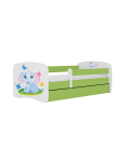 Lit enfant bébé éléphant vert avec tiroir 80x180cm - 