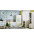Lit enfant bébé éléphant vert avec tiroir 80x180cm - 