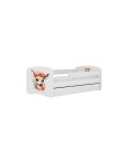 Lit enfant bambi blanc avec tiroir avec matelas 80x180cm - 