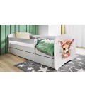 Lit enfant bambi blanc avec tiroir avec matelas 80x180cm - 