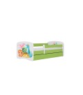 Lit enfant petits dinosaures verts avec tiroir 80x180cm - 