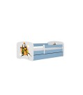 Lit enfant sport basketball bleu avec tiroir avec matelas 80x180cm - 