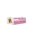 Lit enfant sport basketball rose avec tiroir et matelas 70x140cm - 