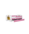 Lit enfant sport basketball rose avec tiroir et matelas 70x140cm - 