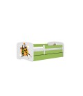 Lit enfant sport basketball vert avec tiroir et matelas 70x140cm - 