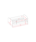 Lit enfant sport basketball vert avec tiroir et matelas 70x140cm - 