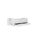 Lit enfant chat blanc avec tiroir 70x140cm - 