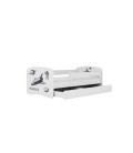 Lit enfant espace NASA blanc avec tiroir et matelas 80x180cm - 