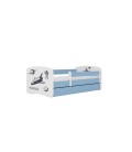 Lit enfant bleu espace NASA avec tiroir et matelas 70x140cm - 