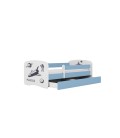 Lit enfant bleu espace NASA avec tiroir et matelas 70x140cm - 