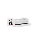 Lit enfant panda blanc 2 avec tiroir avec matelas 80x180cm - 