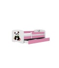 Lit enfant panda rose 2 avec tiroir 70x140cm - 