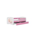 Lit enfant rêve rose avec tiroir avec matelas 80x180cm - 