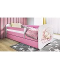 Lit enfant rêve rose avec tiroir avec matelas 80x180cm - 