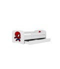 Lit enfant spiderman blanc avec tiroir avec matelas 70x140cm - 