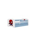 Lit enfant bleu spiderman avec tiroir 80x180cm - 