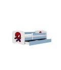 Lit enfant bleu spiderman avec tiroir 80x180cm - 