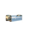 Lit enfant Baie des pirates bleu avec tiroir et matelas 80x180cm - 